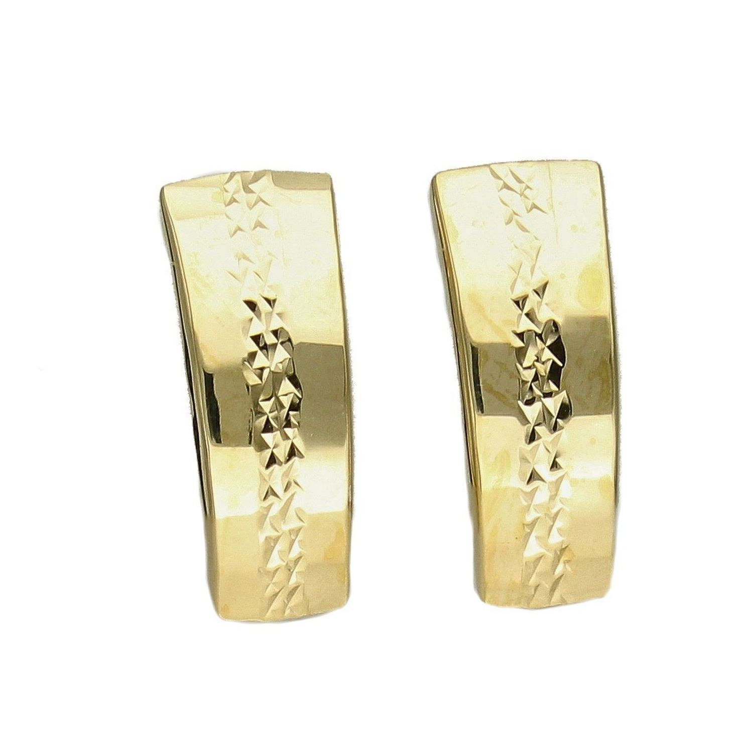 Złote kolczyki z grawerowanym środkiem KL 6857C.jpg